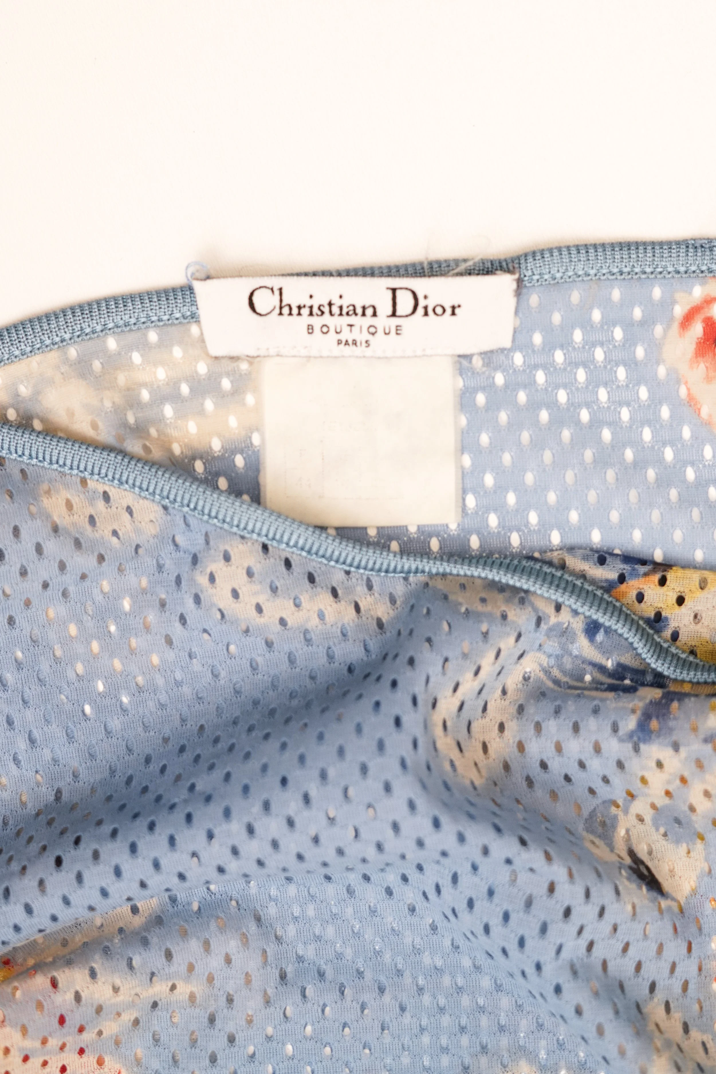 Christian Dior Blue Flower Accent Tank Top — God of Cloth